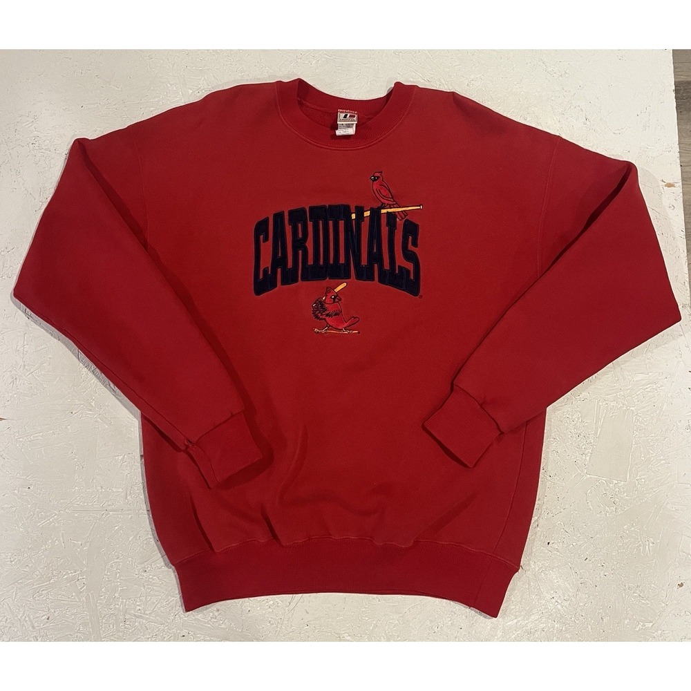 Vintage St‎ Louis Cardinals Embroidered Crewneck Sweatshirt Mens L Red 80s